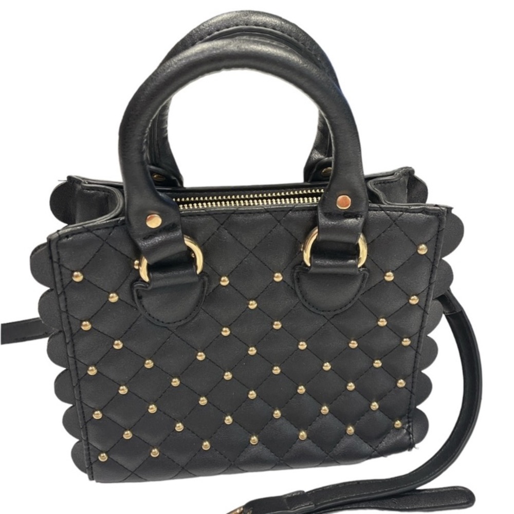 Fashion crossbody bag gold studs quilted - Picture 1 of 11
